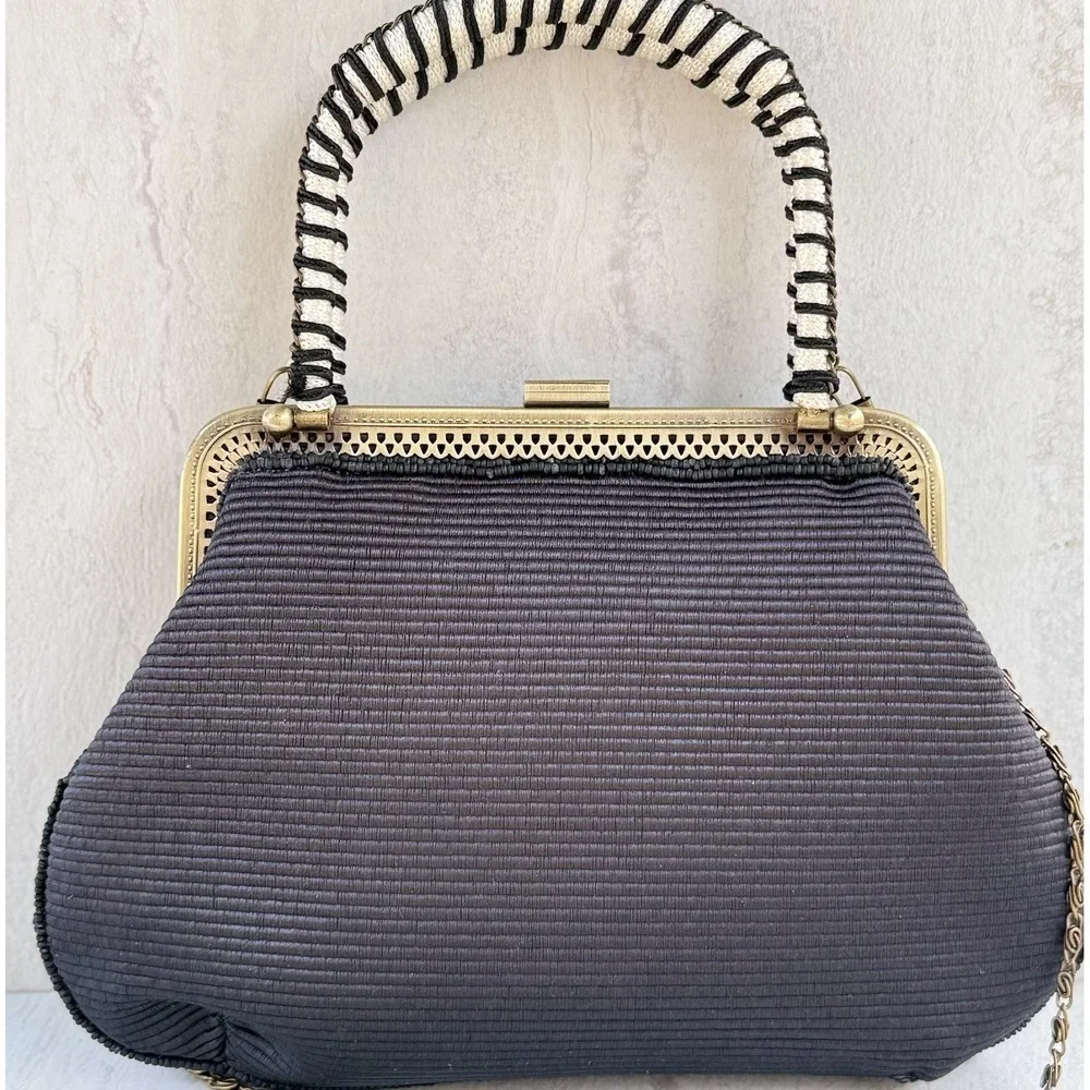 Vtg New Beaded Zebra Handbag Purse Coldwater Creek Mint Condition Never Used 666